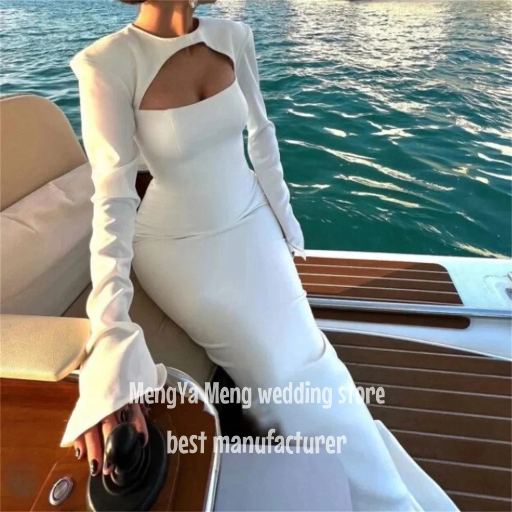 Sukienka wieczorowa satynowa długa ZHUISHU na specjalną okazję, suknia ślubna typu rybka, elegancka sukienka damska na przyjęcie, okrągły dekolt, odkryte plecy, gala