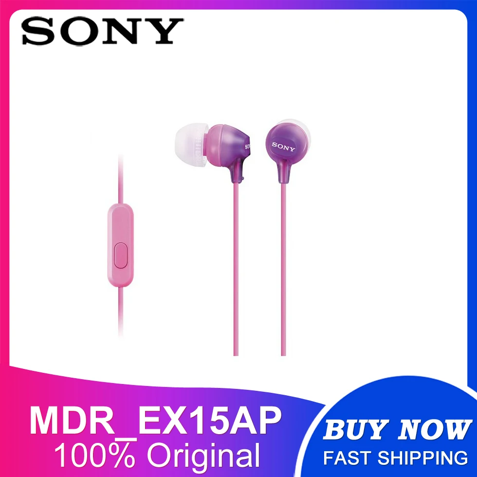 100% Original Sony MDR-EX15AP EX Stereo Headphones with Mic Shopee Singapore