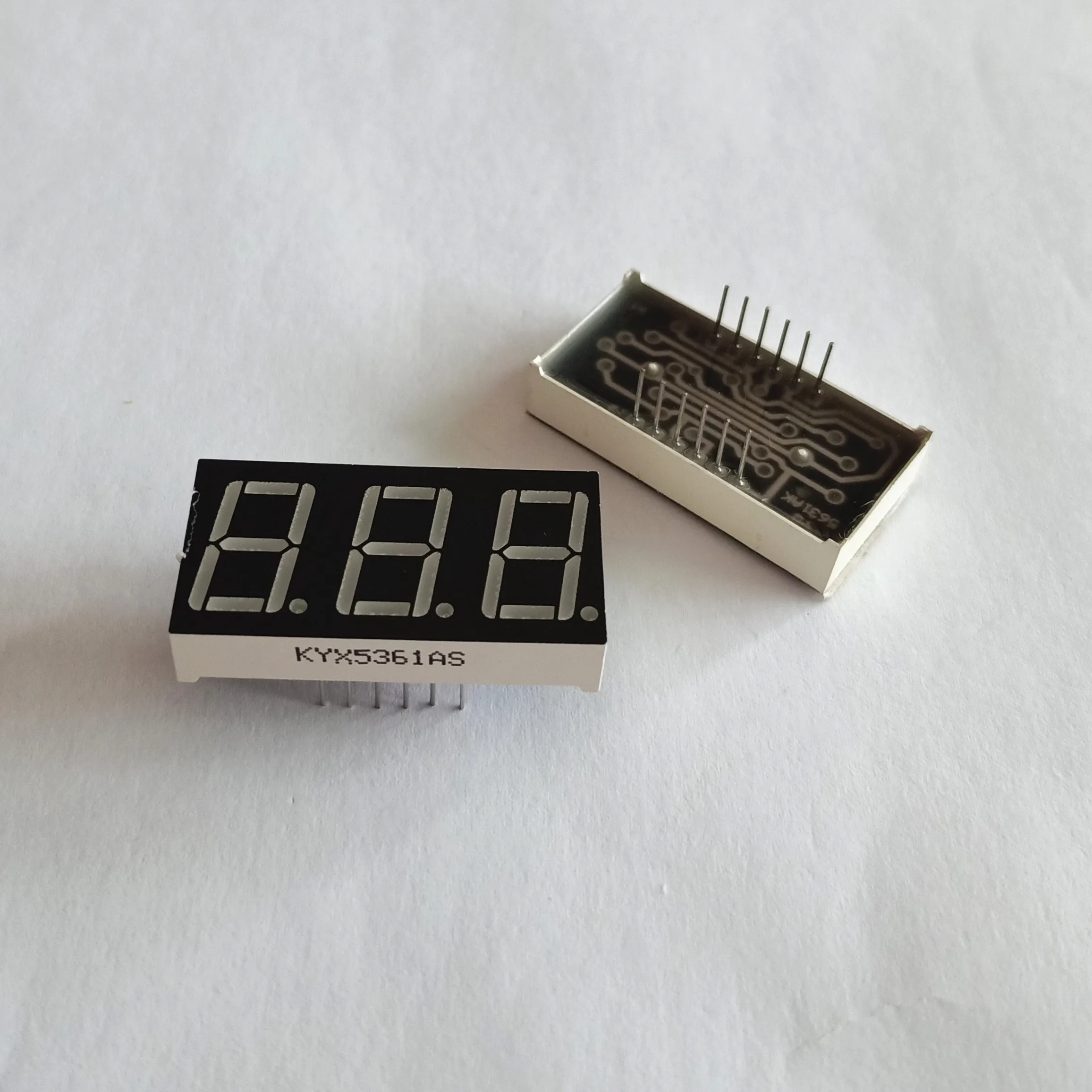 10Pcs 0.56 Inch 3 Bit Digit Blue LED Digital Display Digitron 38*19*8MM 12Pins Digitron Common Anode Cathode KYX-5361AB/BB