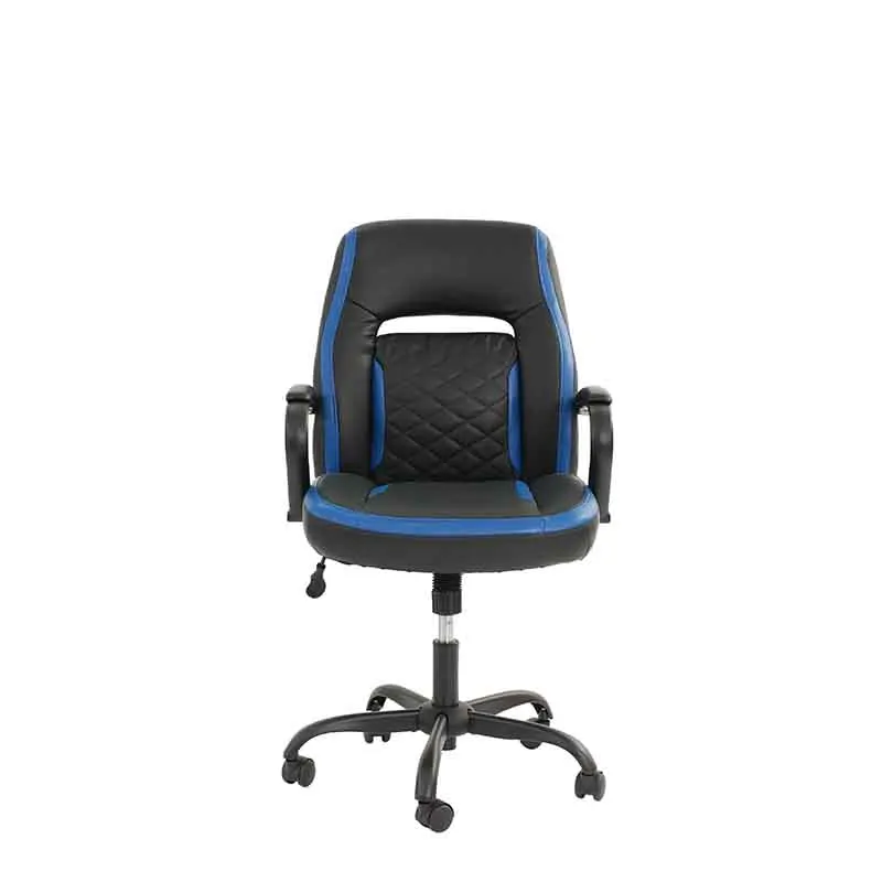 OFFICE CHAIR in Black Faux Leather with wheels,Height adjustable,360° swivel for bedroom, living roomOn-Site