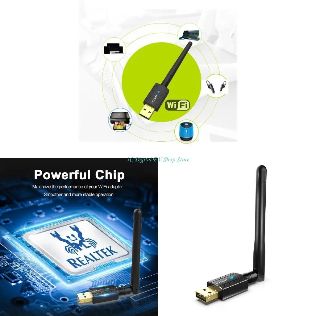 

E74D USB Bluetooth-compatible 4.2 WiFi Adapter AC 600Mbps Wireless Wi-Fi Dongle Dual