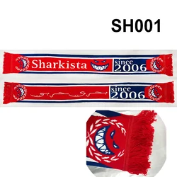 145*18 cm Size Ultras Sharkista Since 2006 Elastic Scarf for Fans Double-faced Knitted SH001