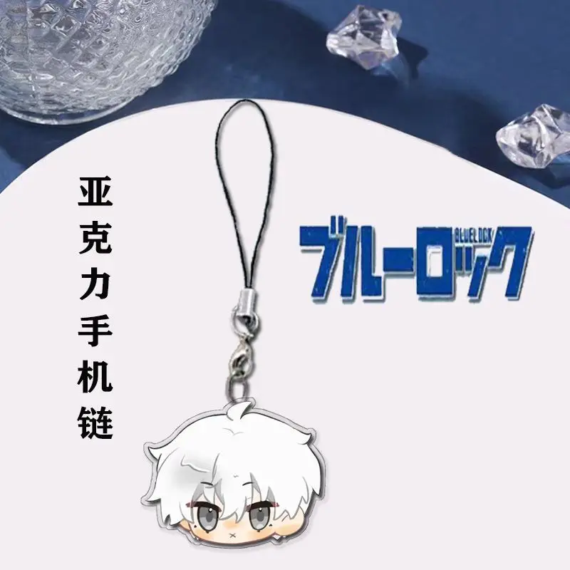 Blue Lock Mikage Reo Yoichi Isagi Anime cadena para teléfono móvil personalidad creativa llavero desmontable estudiante bolso escolar colgante