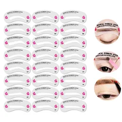 24Pcs/Pack Eyebrow Stencil Kit Reusable Eyebrow Template Card Eye Makeup Beauty Tools Set