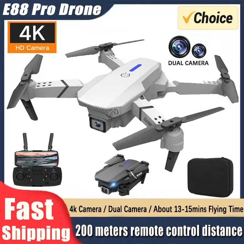 2024 E88Pro RC Drone 4K Professinal With 1080P Wide Angle HD Camera Foldable Helicopter WIFI FPV Height Hold Gift Toy