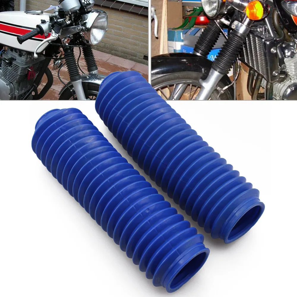 Motorcycle  Blue Rubber Front Fork Shock Absorber Dust Cover Rubber Gaiters Gator Boots Dustproof Protection Guard Kit Universal