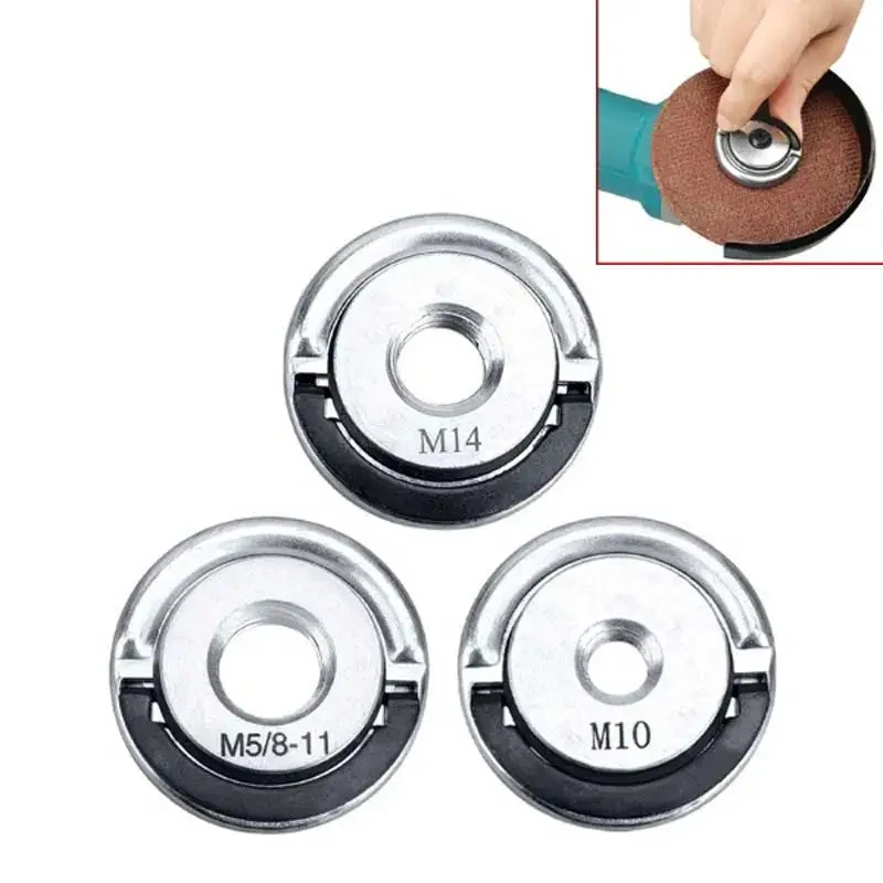 M10 M14 Angle Grinder Quick-Release Self-Locking Grinding Head Pressing Plate Flange Nut  Polisher Pull-Ring Type Accessories
