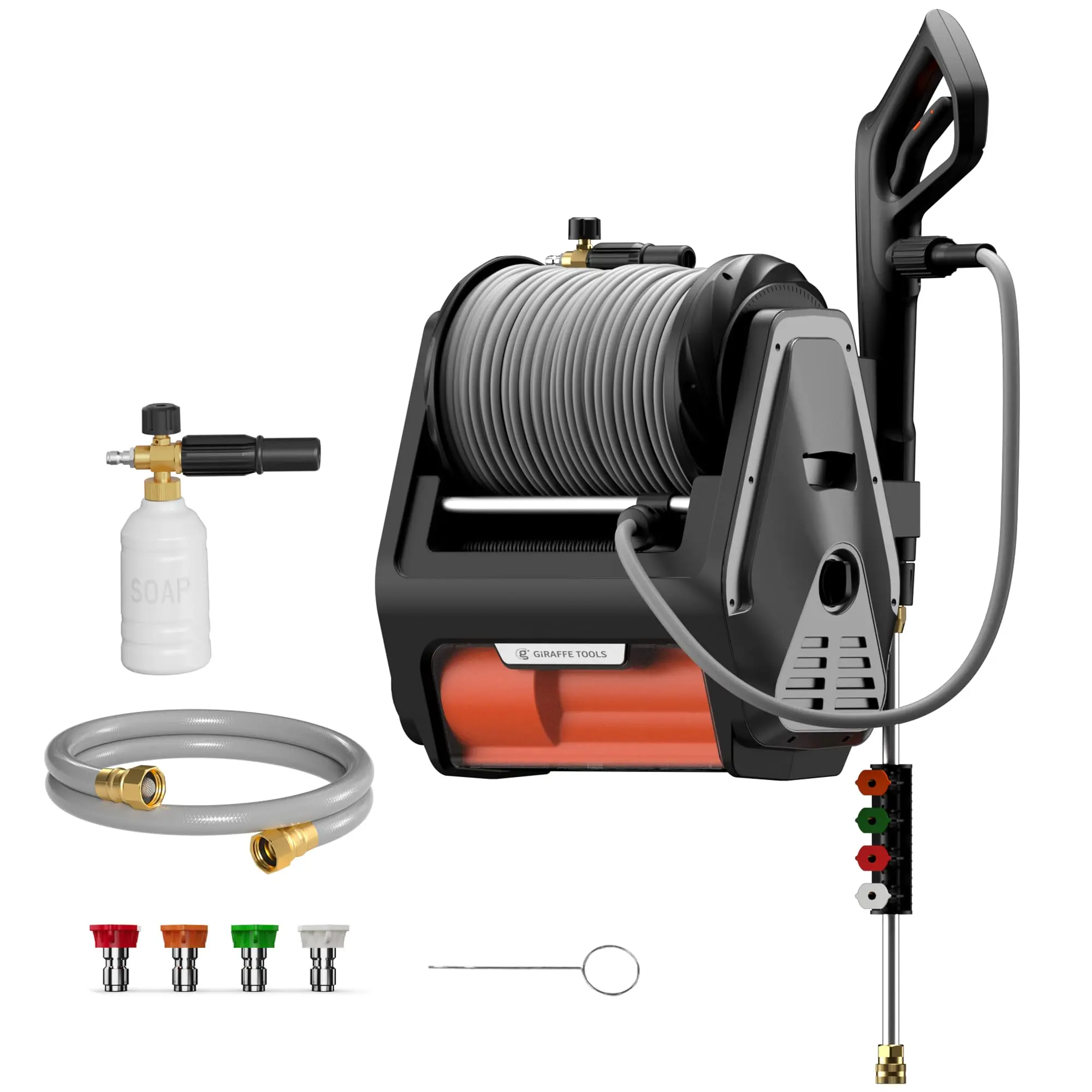 Pressure Washer Pro, Wall Mounted, Max 2900PSI, 100FT Hoses