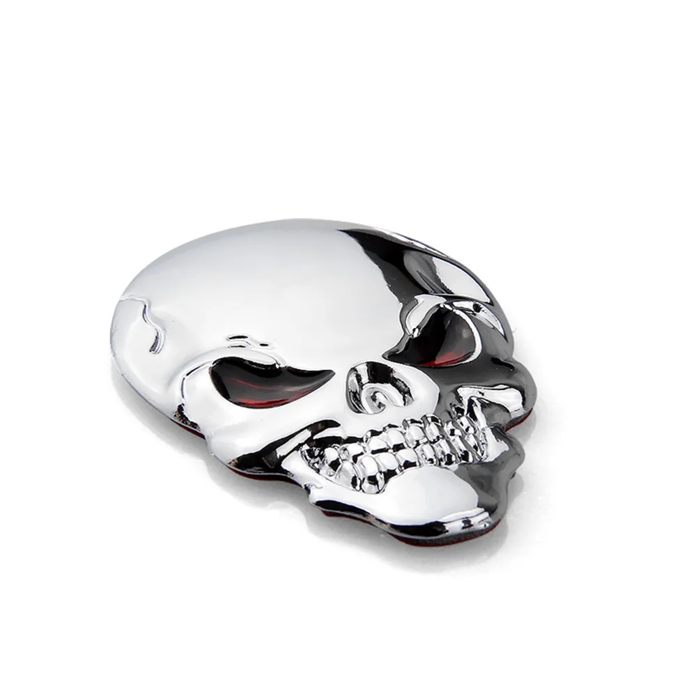 

Metal Skull Silver Automotive Car Body Paste Three-Dimensional Label Decorative Rear Sticker Paste Modification Car Accessories
