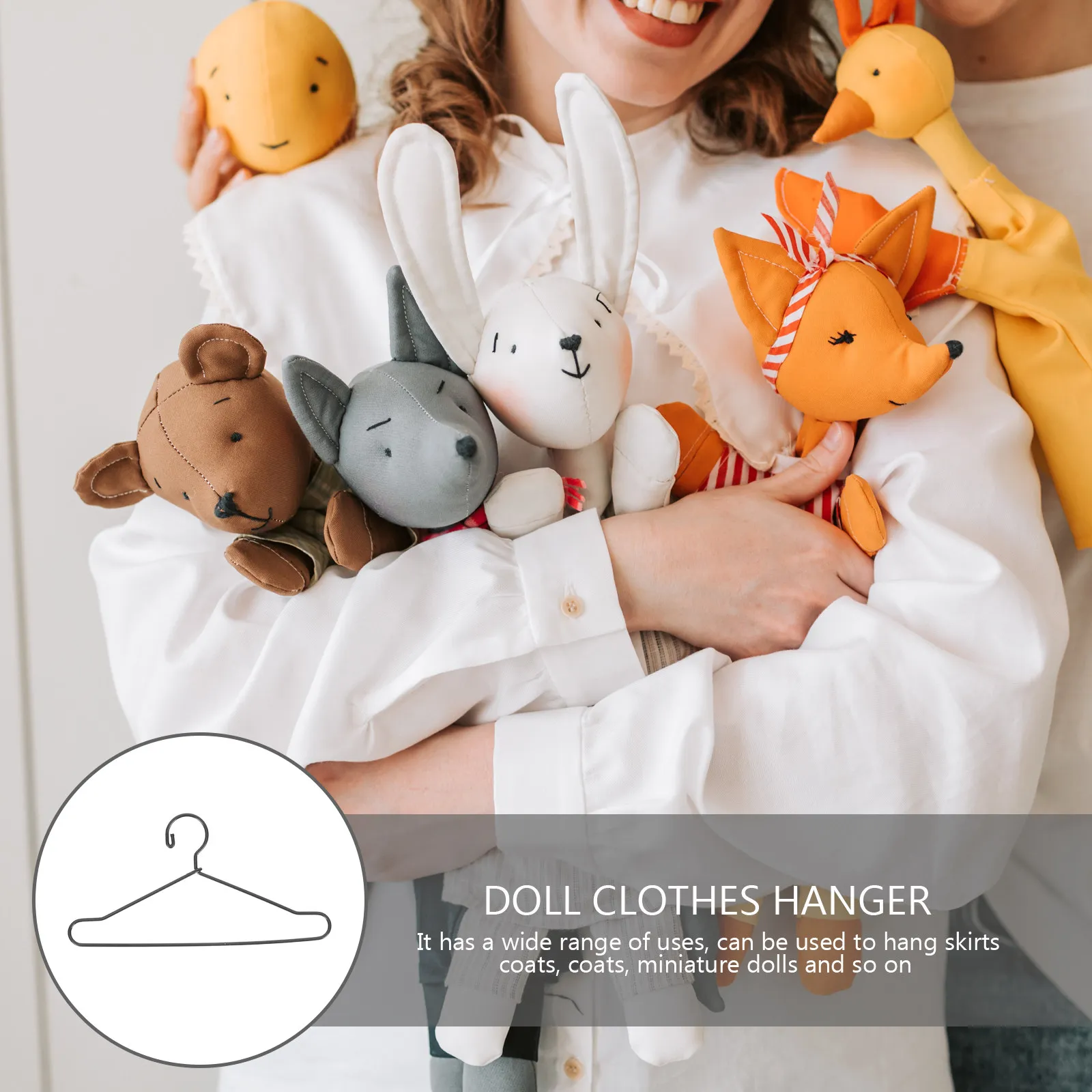 

25Pcs Metal Mini Clothes Hangers Sturdy Small Clothes Organizer Closet Rack for Playhouse Kindergarten Nursery