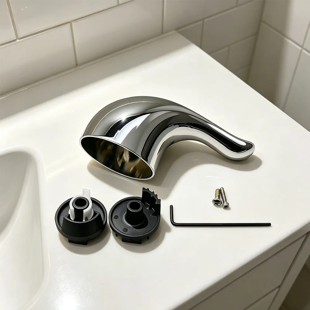 Chrome Shower Lever Handle Kit for Standard Shower Valves Includes All Installation Parts No Additional Tools Needed