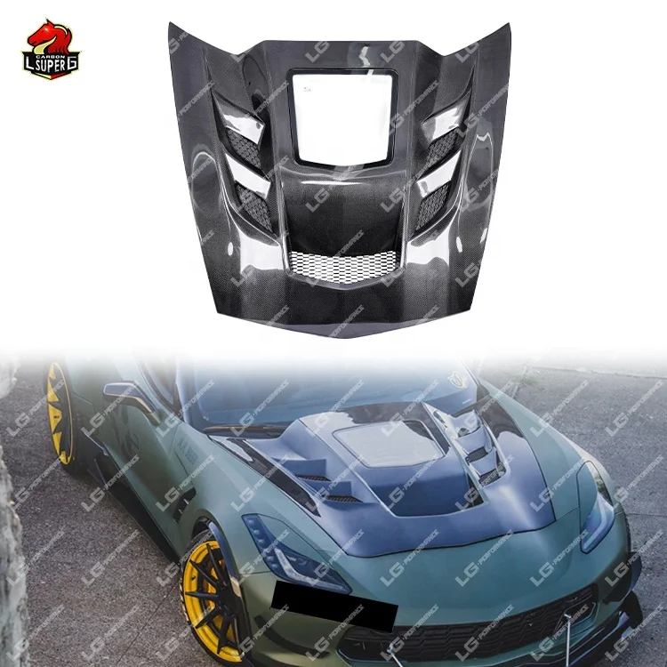

Hot Design C7 Hood Carbon Fiber Hood Bonnet Cover for Chevrolet Corvette C7 2013-ON Carbon Fiber Hood
