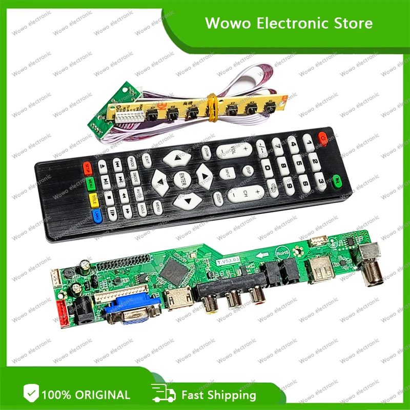 The new TV motherboard V53 chip drive board T.V53.03 Supports resolution modification drive board