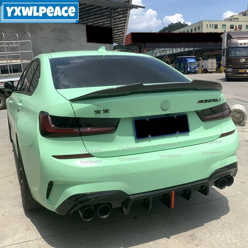 For BMW New 3 Series G20 2019 2020 21 2022 Spoiler 320i 320D ABS Plastic PSM Style Primer Color Rear Trunk Lip Spoiler Wing