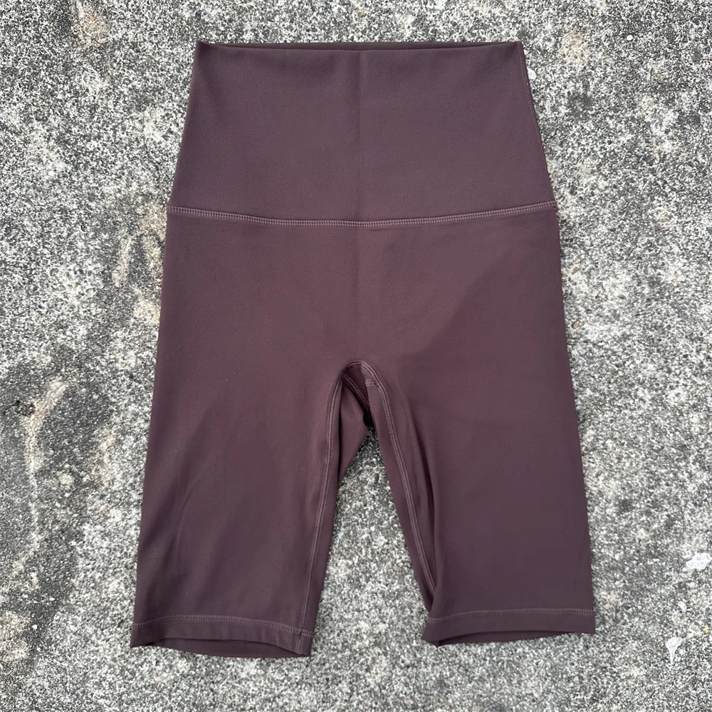 الصلبة اللون لينة رياضية ركوب الدراجات عالية الخصر اليوغا قصيرة الساق المرأة اللياقة البدنية الرياضة قصيرة التدريب الشامل الركض القرفصاء برهان #2