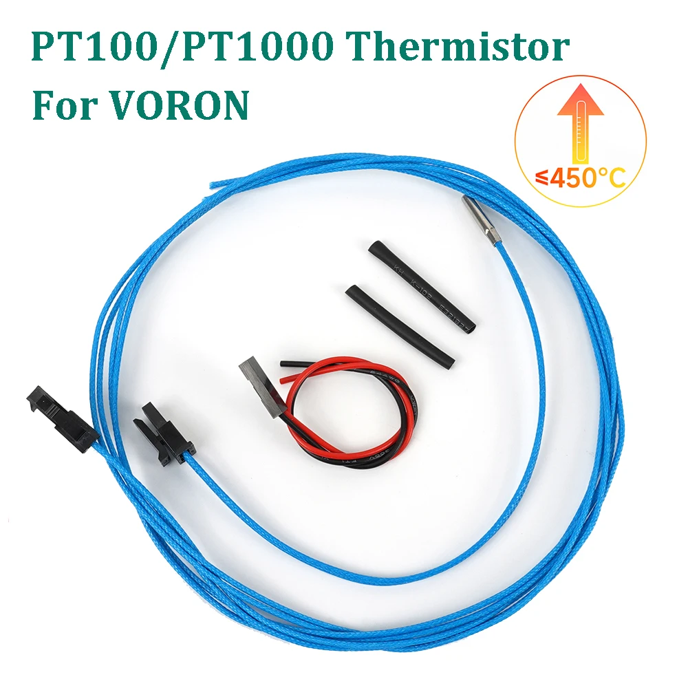 

3D Printer E3D V6/Volcano Heated Block PT1000 PT100 Thermistor Sensor Kit High Temperature Resistance Thermocouple For VORON