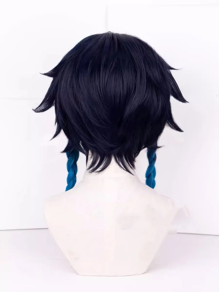 Hot Game Genshin Impact Venti Cosplay Wigs Short Hair Accessories Comic-con Carnival Freesize Women Men Cos Wig Prop Stock