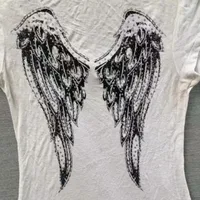 American vintage distressed printed T-shirt, Harajuku style slim short-sleeve T-shirt, punk high street trendy women's top - Image 8