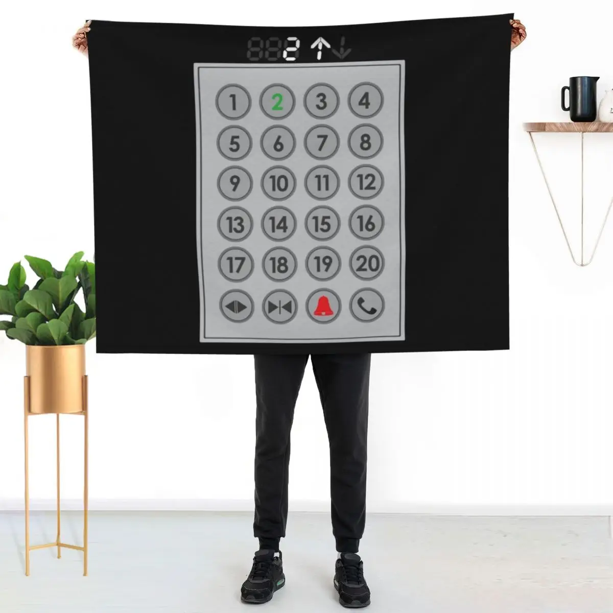 Elevator Mechanic Number Pad Throw Blanket Easy Care Comfortable Blanket for Couch