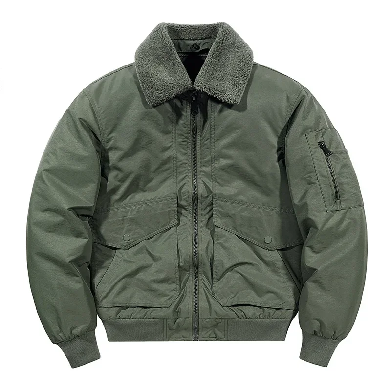 Fashionable Men's Autumn and Winter New Windproof and Cold Proof Jacket Men's Warm Fur Collar Cotton Jacket Men's Casual Loose