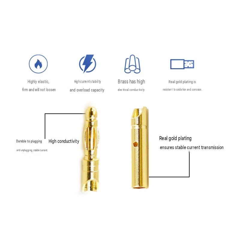 Amass GC2011-F/M2.0mm Model Motor Regulator Banana Plug Socket 7u Gold-Plated Continuous 15A