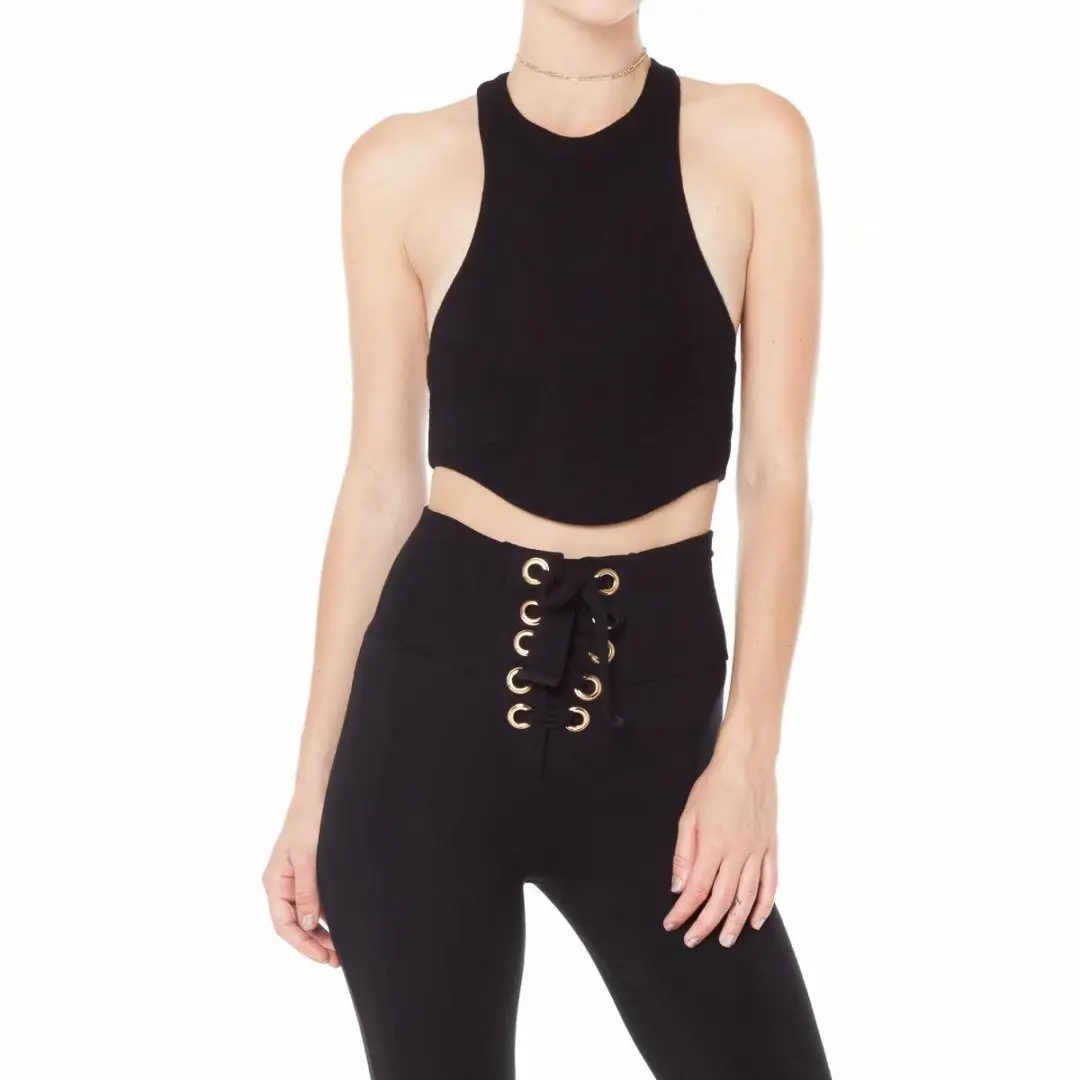 Faionable ort colheita topo colete feminino strapl barriga baring verão rua sle casual topo para blogueiros na moda 208 primavera