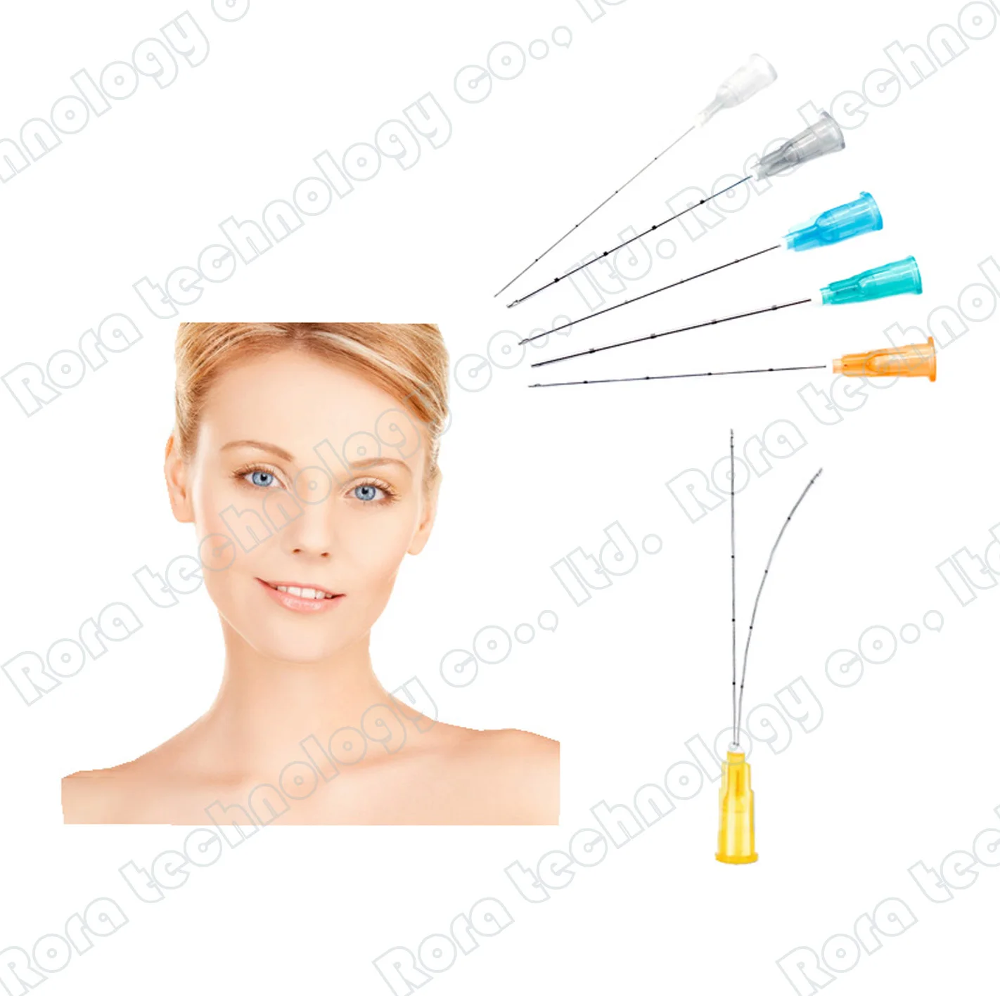 50pcs Medical Sterile microcannula Blunt Tip Micro Cannula Needle for Injectable Hyaluronic Acid Fillers