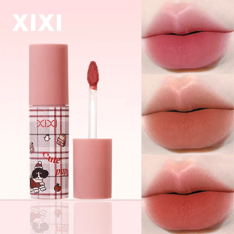 1Pc Velvet Matte Cream Lip Mud Nude Pink Lipstick Moisturizing Low Saturation Lip Glaze Korean Makeup Waterproof Long Lasting