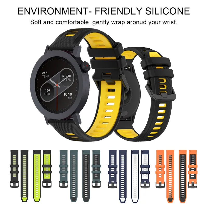 20mm 22mm Watchband Black Buckle Durable Silicone Strap For CMF Pro Pro2 / Xiaomi Watch S4 S3 S2 S1 Color / Haylou LS02 RS4 LS05