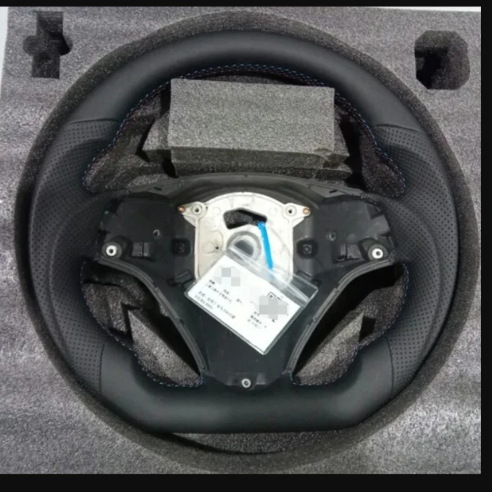 Lederen Stuurwiel Voor BMW E90 E92 E93 M3 328i 335i 135i E60 Stuurwiel Platte Bodem Rode Streep Auto Accessoires 2005-2012