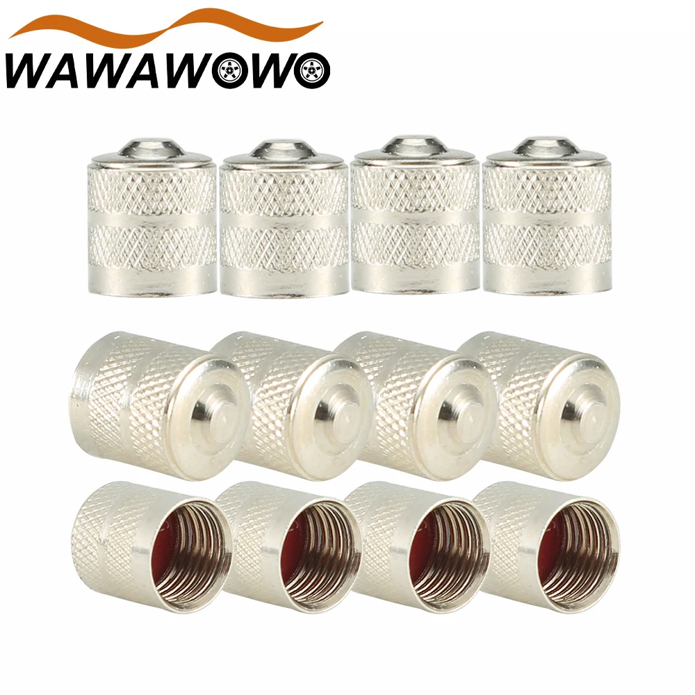 4Pcs/Lot Knurling Style Copper Car Wheel Tire Valve Stems Caps Aluminum Dustproof Cover for Car Motorcycle Schrader Accessory