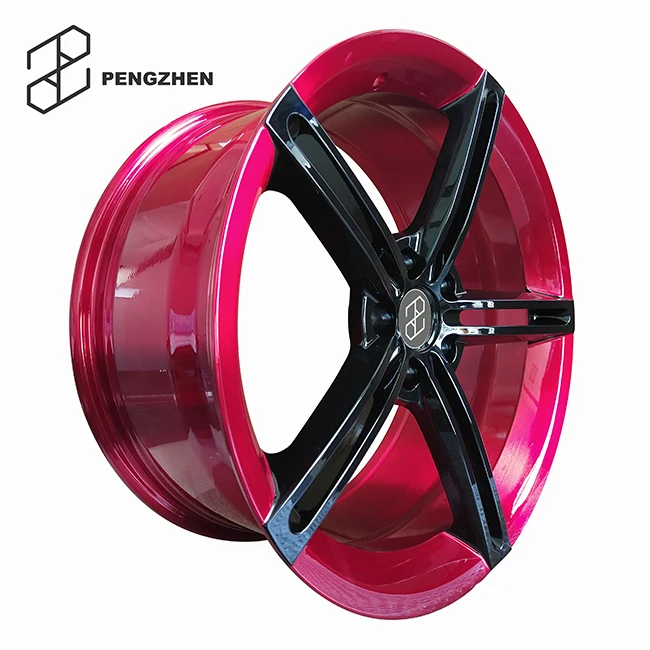 for Pengzhen high quality forged  black and red 20 inch  5x120mm black and red car alloy passenger rims 2012 for BMW