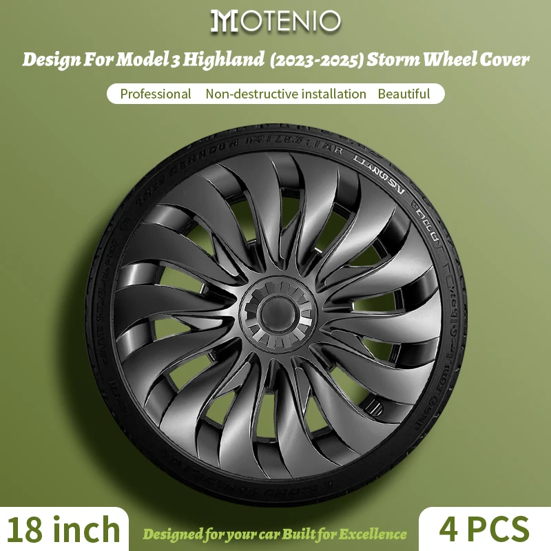 

4 шт. колпаки Storm Style для Tesla Model 3 Highland (2023–2025) 18 дюймов – левый и правый, сменные аксессуары