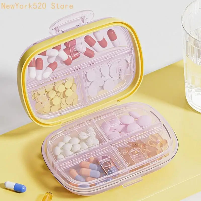 Plastic Weekly Pills Box With 7 Compartments Secure Sealing Storage Container For Medication Management N84C