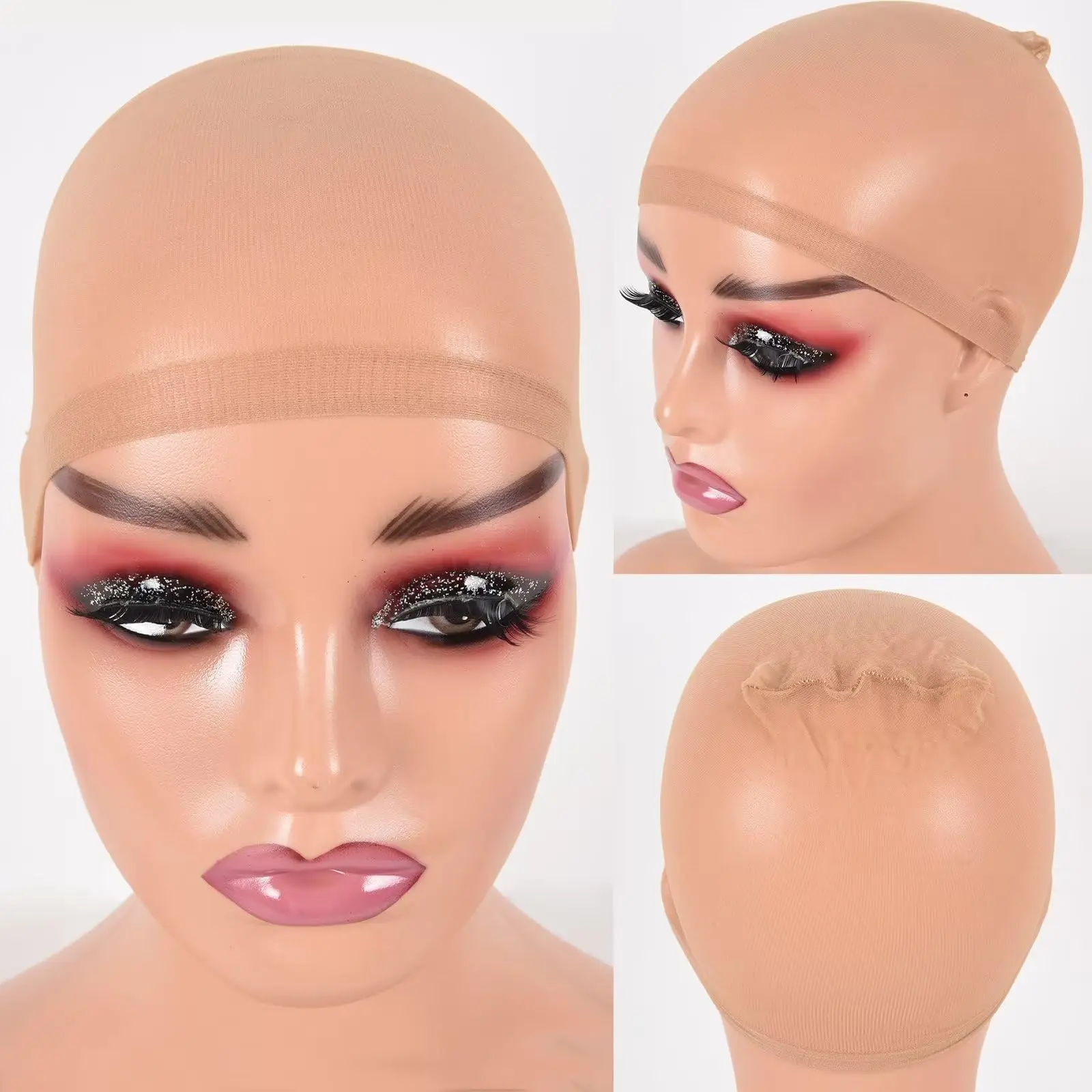 qiying HD Pruik Caps voor Vrouwen, Ademende Pruik Cap voor Lace Front Pruik, 1 Packs 2 Stuks Transparante Pruik CAP