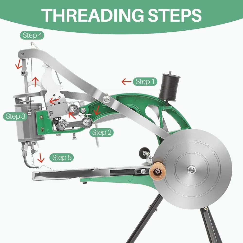 Stitching Machine Cobbler Sewing Machine with Dual Cotton Nylon Line Leather Sewing Machine for Shoes, Bags