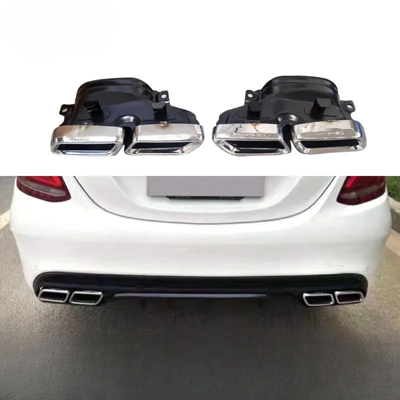 Suitable for Mercedes Benz C-Class AMG tailpipe W205 pre two door four door retrofit AMG C63 four outlet tailpipe kit 13-18