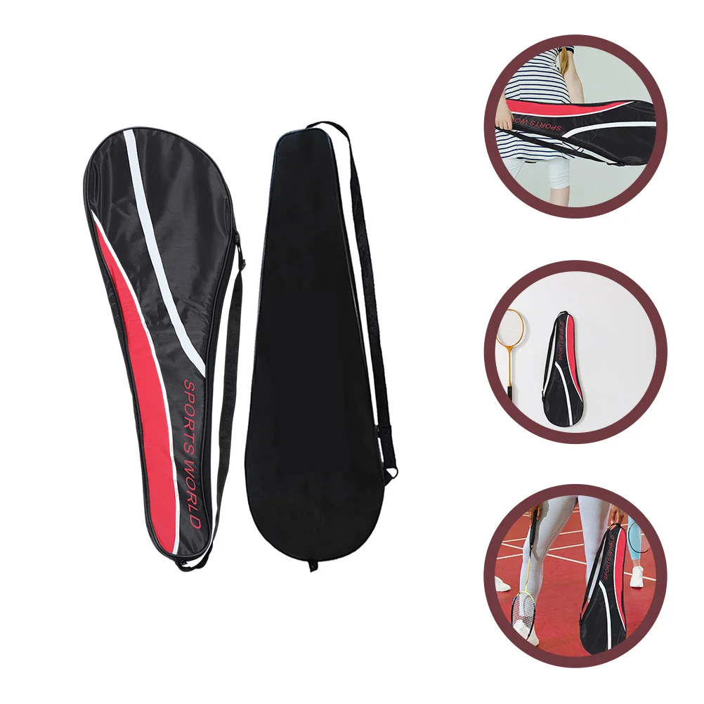 

2Pcs Badminton Racket Bag Wear-Resistant Oxford Cloth Pouch for Sports Black Red Multi-Function Organizer
