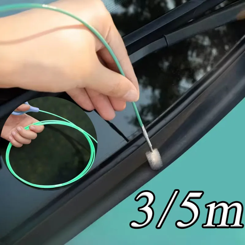 3/5m Car Drain Dredge Cleaning Scrub Brush Auto Sunroof Long Hoses Detailing Cleaning Tool Spiral Cleaning Brush Drain Cleaner