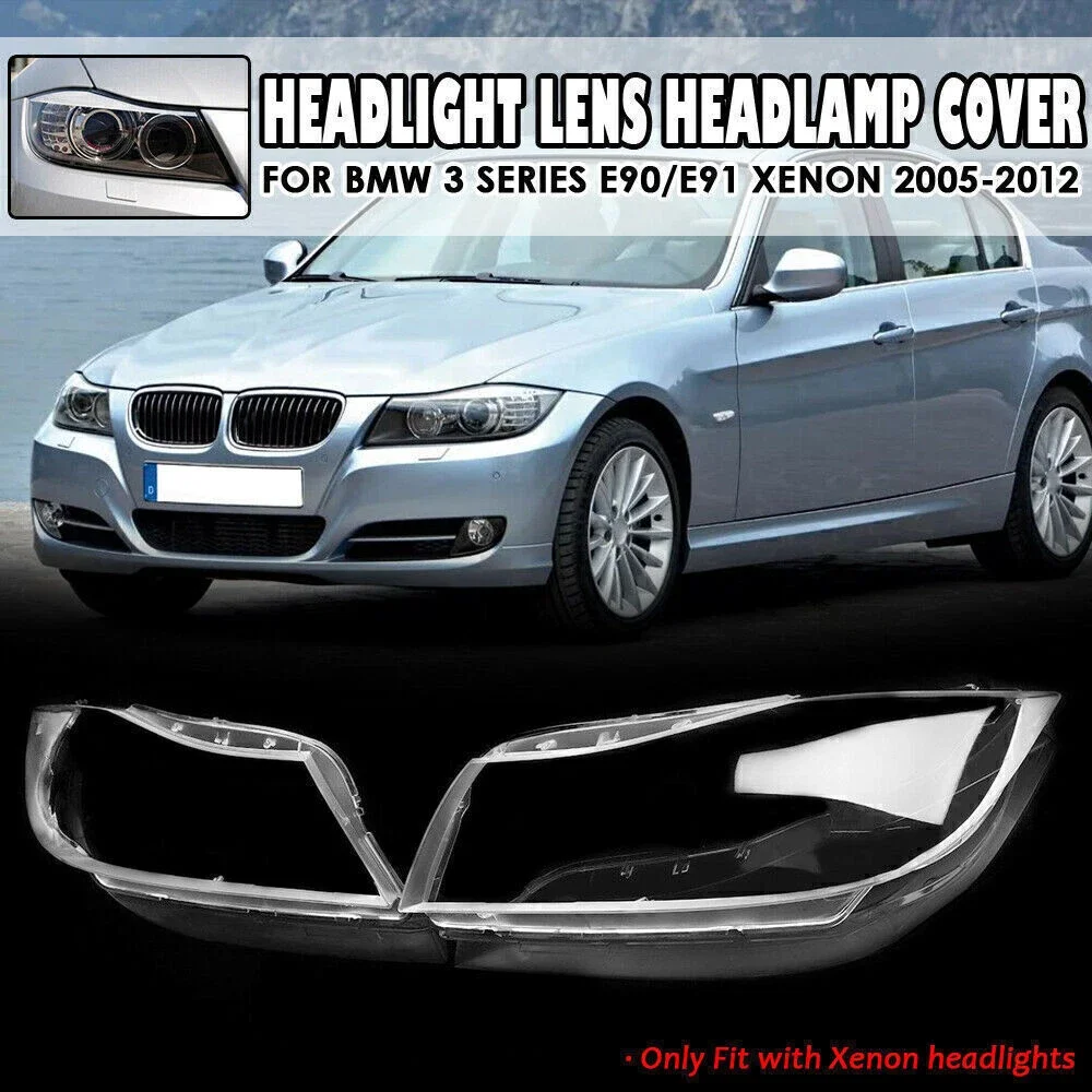 1Pcs LH/RH Car Xenon Front Headlight Lens Cover For BMW 3 Series E90 E91 2006-2012 Facelift Car Lamp Shell Transparent Lampshade