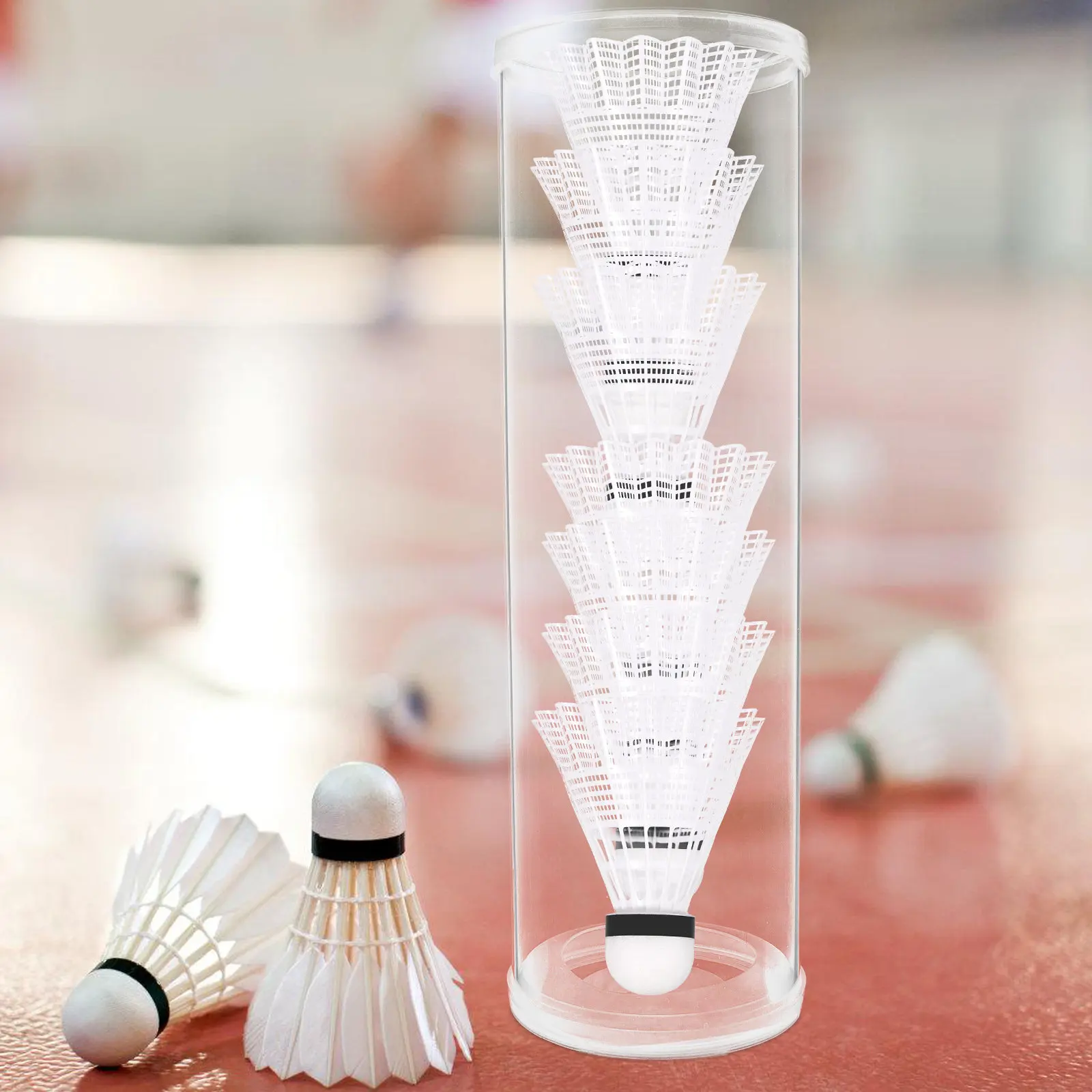 

Badminton Shuttlecocks Storage Tube Clear Plastic Cylinder Container for Indoor Outdoor Gym Court Training Essential Oil Bottles