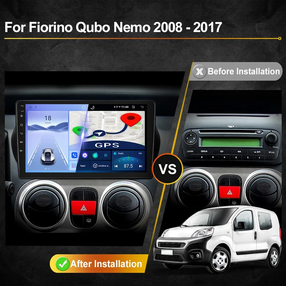 For Fiat Fiorino Qubo Citroen Nemo Peugeot Bipper 2008 - 2017 Android Car Radio Automotive Player Navigation GPS Auto Carplay