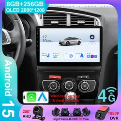 Android 16 Auto Carplay For Citroen C4 C4L DS4 2013 - 2017 Autoradio lettore Video multimediale navigazione GPS 5G WIFI IPS