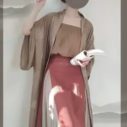2025 summer new hanfu chinese ancient song dynasty women clothes daily loose casual improved three pieces elegant hanfu set s369
