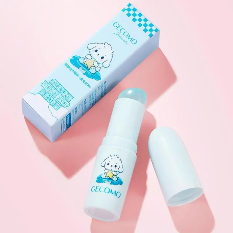 Herramientas de maquillaje corrector de lápiz labial multifuncional, cepillo de labios de silicona, pinceles para difuminar de cabeza redonda pequeña, cepillo de labios cubierto a prueba de polvo