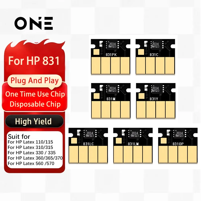For HP 831 Cartridge Chip For HP Latex L360 L365 L330 310 315 330 335 360 365 370 560 570 110 115 Printer Latest Upgrade Chip