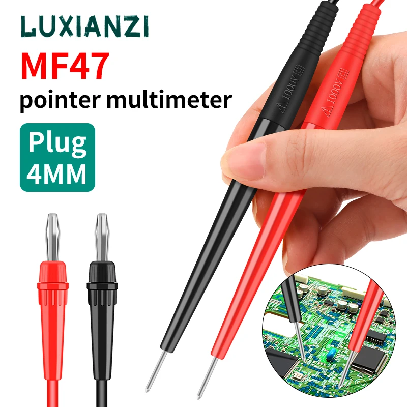 LUXIANZI MF47 멀티미터 펜 포인터 타입 테스트 펜, 4mm 멀티 계량기 테스터, 탈착식 DIY 멀티미터 스틱, 전기 기술자 테스트 도구 