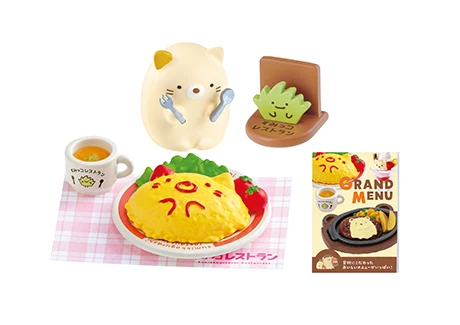 Japan CANDY TOY Sumikko Gurashi Restaurant Miniature Cold Drink Food Scene Table Ornaments Capsule Toys Gashapon