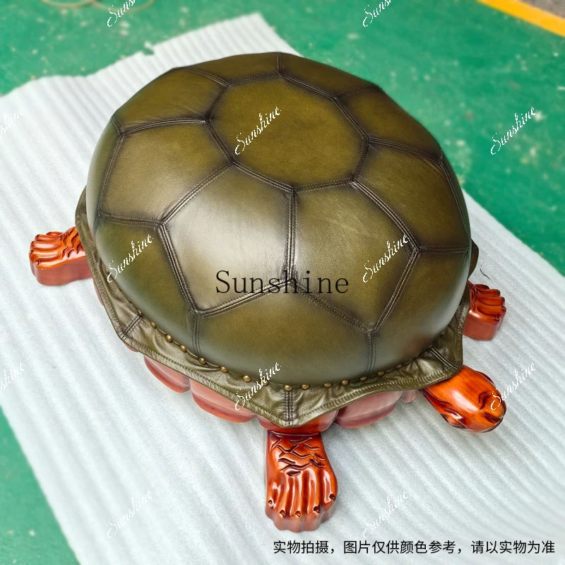 European turtle stool upholstered backrest household creative cute shape money turtle small stool