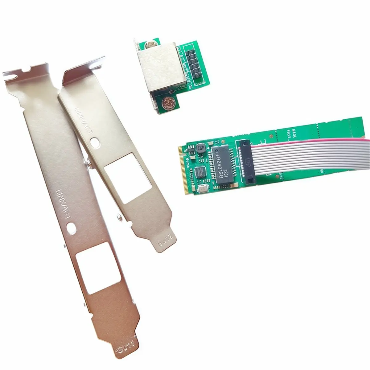 Network Card M2 M.2 Nvme M Key to RJ45 Com Port Lan Card NIC Gigabit Ethernet Network Adapter for Desktop